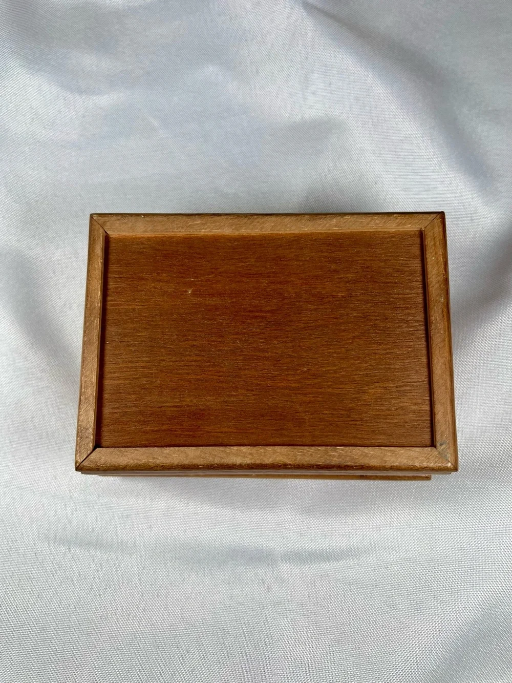 Vintage 80s Wooden Jewelry Box Pink Velvet Heart